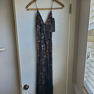 Nightcap Low Back Black Lace Jumpsuit